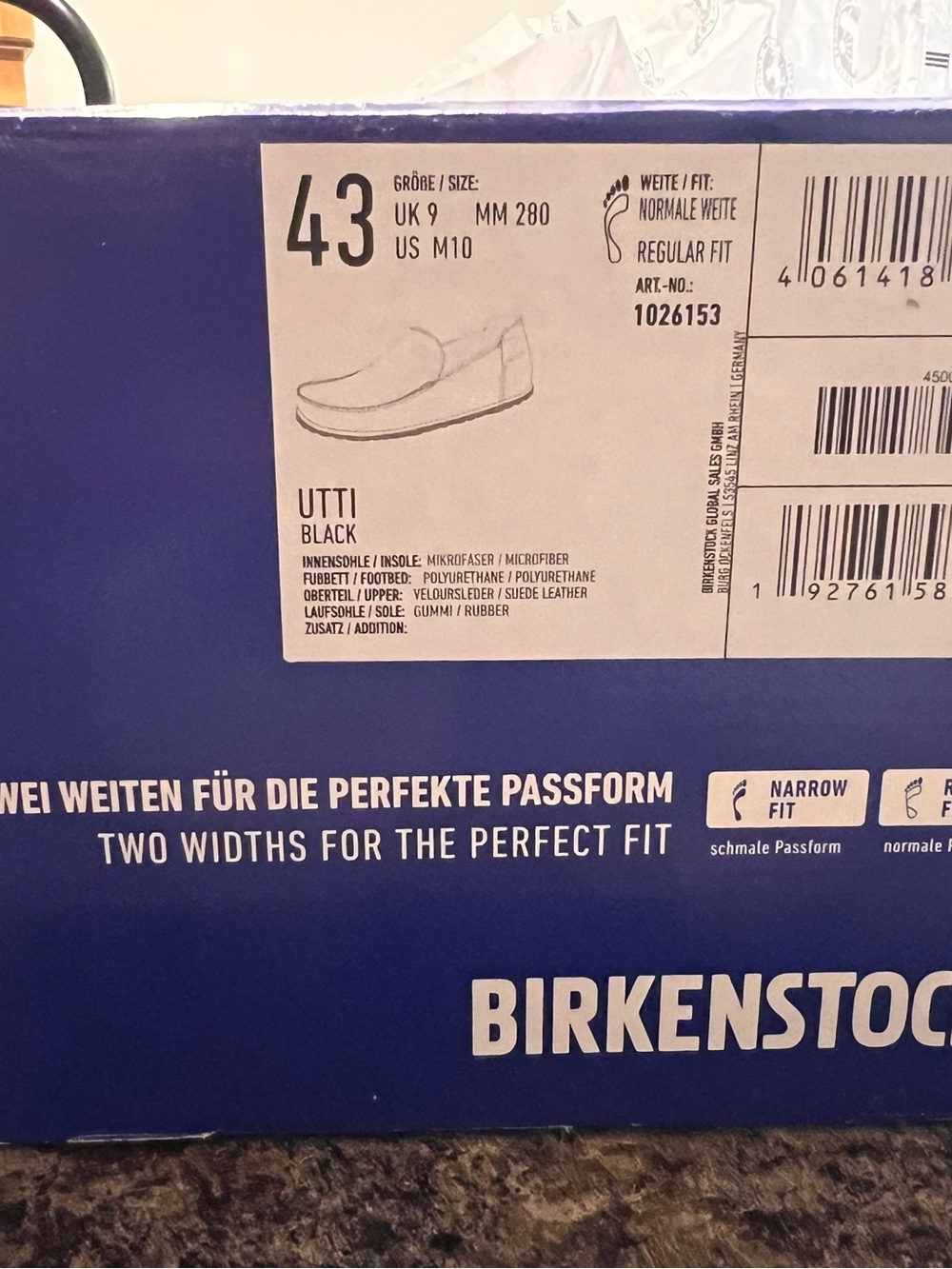 Birkenstock Utti Black Men’s Slip-On Loafer men’s 10 43 never worn